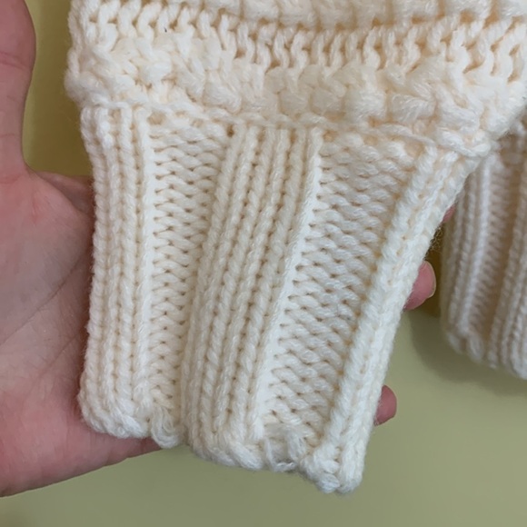 H & M | NWT Cream Chunky Knit Long Sleeve Cowl Neck Pointelle Sweater S - Picture 9 of 15